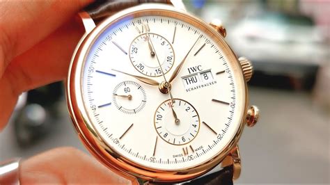 iwc portofino chronograph rose gold|iwc portofino price.